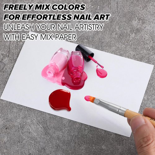 Nogeqi 50PCS Nail Art Palette Disposable Nail Palette Paper Portable Nail Pallet for Nail Art Waterproof Nail Polish Palette Makeup Mixing Palette for Nail Gel Mixing Tool Nail Supplies