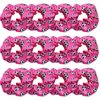 12 Pcs Shiny Soccer Hair Scrunchies Cheer Soccer Uniforms Scrunchie School Performance/Sports/Practice/Party/Gymnastics Scrunchie Ponytail Holder Wrist for Girls Cosplay Show (Pink)
