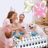 8 Pieces Dog Balloons for Birthday Party Decorations Include 4 Foil Dog Bone Shaped Balloons and 4 Helium Paw Print Balloons for Pet Dog Puppy Party Supplies Baby Shower