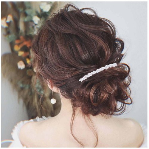 Iaceble French Pearl Hair Comb Pin Bridal Pearl Hair Combs Vintage Pearl Side Comb Hair Piece Weddings Pearl Hair Comb Decorative Hair Accessories for Women and Girls Headdress (B)