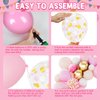 Amandir 144Pcs Pink Balloons Garland Arch Kit Light Pink Gold White Balloons Confetti Latex Metallic Balloons for Girl Birthday Valentines Day Baby Shower Wedding Party Decorations Supplies