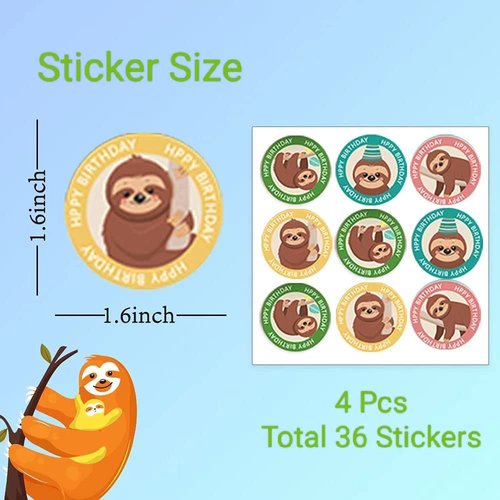 24 Pack Sloth Party Favor Bags - Jungle Animal Sloth Birthday Party Supplies for Kids, Sloth Treat Goodie Bags Cute Animal Candy Gift Bags for Sloth Party Favors and Theme Birthday Party Decorations