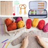 Teamoy Knitting Needles Case(up to 10-Inch), Travel Organizer Storage Bag for Circular and Straight Knitting Needles, Crochet Hooks and Knitting Accessories, Blue Cats-NO ACCESSORIES INCLUDED