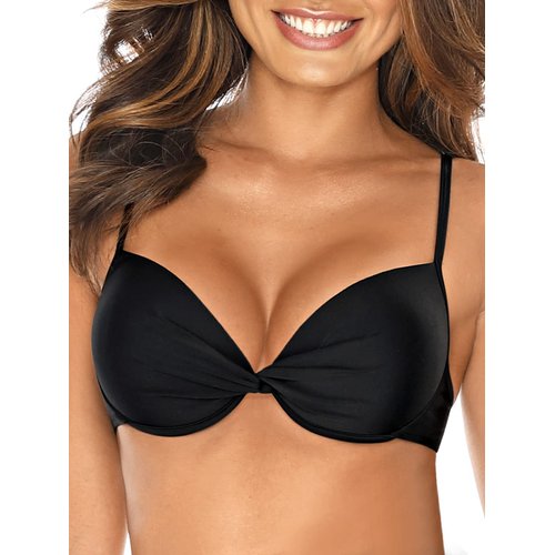 RELLECIGA Women's Black Push Up Bikini Top Twist Front Underwire Bathing Suit Size Medium