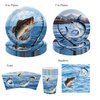 142Pcs Gone Fishing Party Decorations Fishing Birthday Party Decorations Gone Fishing Party Plates Napkins Cups Tablecloth for Go Fishing Birthday Party Supplies