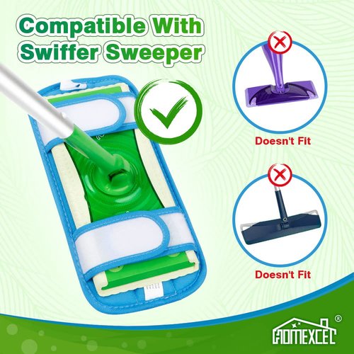 HOMEXCEL Microfiber Reusable Mop Pads Compatible with Swiffer Sweeper- Machine Washable Microfiber Mop Pad Refills for Household Cleaning-Floor Cleaning Mop Head Pads Work Wet and Dry-Pack of 2