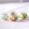 1pc Multicolour Dollhouse Miniature Goldfish Bowls with Smooth Surface, Realistic Chic Resin Dollhouse Fish Tank Accessories for Garden Scene Decor,1.06" x 0.51" x 1.02" Décor