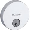 Kwikset Uptown Deadbolt Lock, Polished Chrome Round Exterior Keyed Front Entry Door, Pick Resistant SmartKey Rekey Security, Single Cylinder Dead Bolt