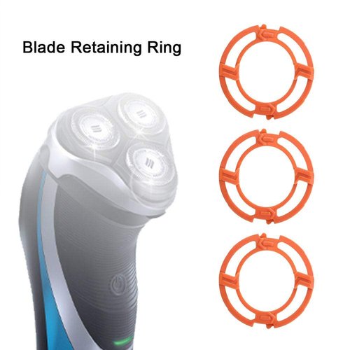 Maxmartt 3 Pcs Blade Retaining Ring Men's Shaver Razor Lock Ring Retaining Ring Orange Blade Retaining Plate Holder Compatible for Norelco Series 7000 9000 RQ12 Models