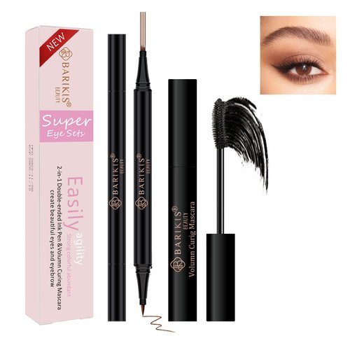 Black Eyeliner Stamp Wingliner-Winged Eyeliner Stamps for Perfect Wing Cat Eyes Stamp Eyeliner, long Lasting Liquid Eyeliner Waterproof Smudge Proof 2 Packs (Black+Dark Brown)