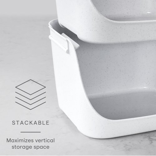 YouCopia ShelfBin Stacking Pantry Bins, 2-Pack, Stackable Storage Basket Organizers for Kitchen and Cabinet Organization