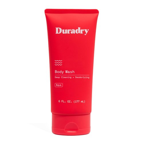 Duradry Body Wash Odor Control - Deep Cleansing and Deodorizing, Neutralizes Odors while Nourishing your Skin, Infused with Vitamins and Minerals - Aqua, 6 Fl Oz (Pack of 1)