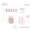 Glamnetic Press On Nails - Silver Belle| Short Round Natural Base Nails with 3D Silver Foil in a Glossy Finish | 12 Sizes - 30 Nail Kit with Glue