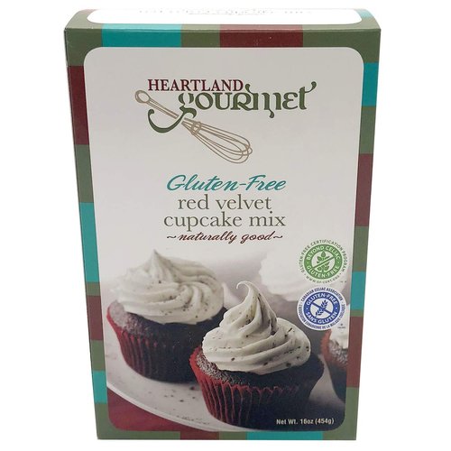 Gluten Free Red Velvet Cupcake Mix by Heartland Gourmet- Perfect Gluten Free Chocolate Dessert for Gluten Free Diets and Celiac Disease Diet
