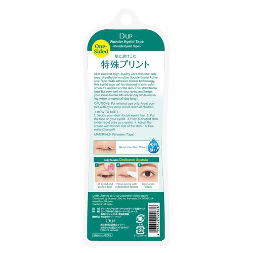 DUP Wonder Eyelid Tape Waterproof Eyelid Stickers, 120 Pc, Invisible Blend Double Eyelid Lift Strips for Droopy Eyes, Japanese Instant Natural Eye Lid Eye Makeup, One Sided Adhesive