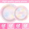 Tevxj 96PCS Pastel Rainbow Tableware Set Rainbow Birthday Dinnerware Disposable Plates Rainbow Cloud Party Plates Napkins Forks for Birthday Baby Shower Weddings Party Decorations Supplies 24 guests