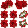 6 Pcs Rose Hair Clip Flower Hairpin Rose Flower Hair Clip Comb Flower Hairpin Rose Brooch Floral Clips Women Rose Flower Hair Accessories Wedding Hair Clip Flamenco Dancer for Women(Red)