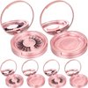 Maitys 6 Pieces Eyelash Packaging Circle Box with Mirror, Eyelash Storage Box Empty Eyelash Box with Lash Holder Eyelash Organizer Container for Travel Storage Women Ladies (Rose Gold)