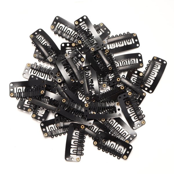 6-Tooth U-Shape Hair Extension Clip,Black hair extensions clip in 50pcs,For wigs