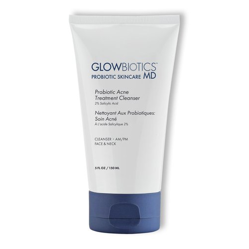 Glowbiotics Probiotic Acne Treatment Cleanser: Foaming Face Wash, Salicylic Acid Acne Control, Oily Skin Solution with Ceramides & Niacinamide, 5 Fl Oz