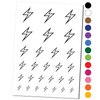 Lightning Bolt Thunderbolt Outline Temporary Tattoo Water Resistant Fake Body Art Set Collection - Light Blue (One Sheet)