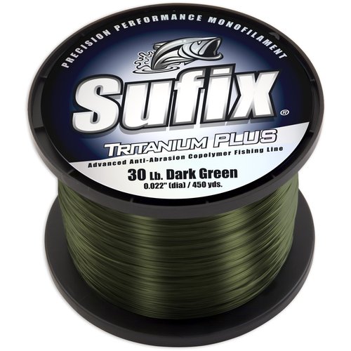 Sufix Tritanium Plus 1/4-Pound Spool Size Fishing Line (Dark Green, 10-Pound)