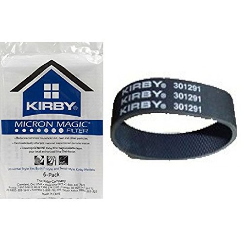 Kirby Part#204808 - Genuine Kirby Style F HEPA Filtration Vacuum Bags for ALL Sentria Models (6 Bags & 1 Belts) Size: 6 Bags & 1 Belts Model: