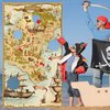 Unibday Carnival Pirate Party Games, Pirate Toss Games Banner with 4 Bean Bags Set for Indoor Outdoor Toss Across Game Treasure Map Theme Carnival Games for Kids Birthday Party Supplies Decoration