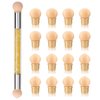 SILPECWEE 1pcs Nail Sponge Pen, Ombre Nail Brush Nail Design Brushes Nail Art Brushes Gel Acrylic Manicure Brush Nail Art Tools with 16Pcs Replaceable Sponge Heads (Yellow)