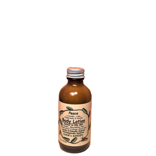 Hank's Garden PEACE Aromatherapy Body Lotion - Moisturizer - Lavender, Lime, Peppermint & Vanilla Essential Oils - Natural, ECO Friendly, Vegan, Organic, Non GMO, Biodegradable (2 oz Refill)