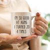 QASHWEY I'm So Good At Aging I Turned 20 4 Times Coffee Mugs Mug,Humor Sarcasm 80th Birthday Gifts for Women Men Female Male, Birthday Gift Double Side Printed Ceramic Mug Cup 11 Ounce