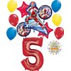 Anagram Power Rangers 5th Birthday Party Supplies 13 pc Foil Balloon Bouquet Decorations