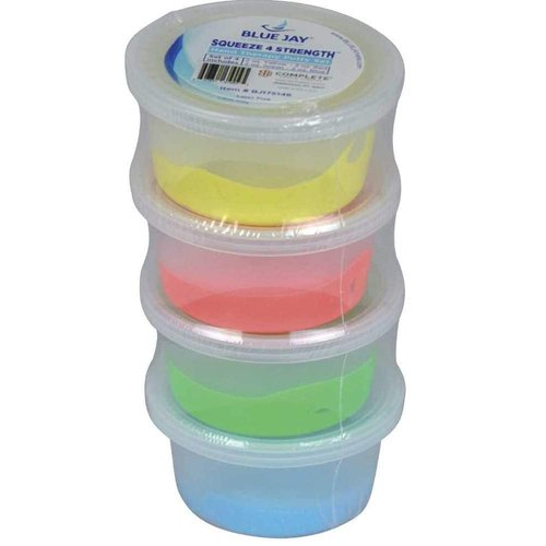 Blue Jay An Elite Healthcare Brand ‘Squeeze 4 Strength’ Hand Therapy Putty - Therapeutic Hand Putty - Grip Strength Exercises Putty Made of Firm - Medical Putty Convenience Set - 2 Oz, 4 Pieces