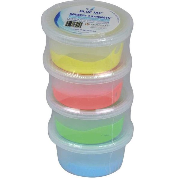 Blue Jay An Elite Healthcare Brand ‘Squeeze 4 Strength’ Hand Therapy Putty - Therapeutic Hand Putty - Grip Strength Exercises Putty Made of Firm - Medical Putty Convenience Set - 2 Oz, 4 Pieces