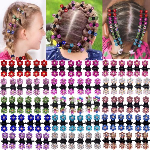 CÉLLOT 90 Pieces Little Baby Girls Hair Bangs Mini Hair Claw Clip Hair Pin Rhinestone Hair Access...