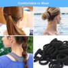 Ansnbo 120PCS Black Hair Ties, Seamless Thick Hair Bands Ponytail Holder, Elastic Hair Tie No Damage Crease Hairties Soft Hair Ties for Women