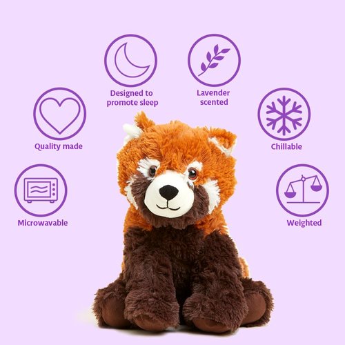 Warmies Microwavable & Weighted Stuffed Animals, Red Panda - Heated Stuffed Animal Plushie for Warmth & Comfort - Cute Soft Plush Toys for Adults & Children (Boys, Girls, Babies & Toddlers)