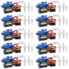 Smraza 10 Pcs SG90 9G Micro Servo Metal Geared Motor Kit for RC Robot Arm/Hand/Control with Cable, Mini Servos for Arduino Project (10)