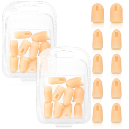 ANCIRS 20 Pack Fake Hand Silicone Finger Cover, Fingertip Replacement Accessory for Nail Art Prac...
