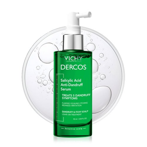 Dercos Salicylic Acid Anti-Dandruff Treatment, Scalp Treatment Targets Dandruff Symptoms & Leaves Scalp Feeling Hydrated & Soothed, Scalp Serum Provides Flaky & Itchy Scalp Relief, 3 Fl. Oz.