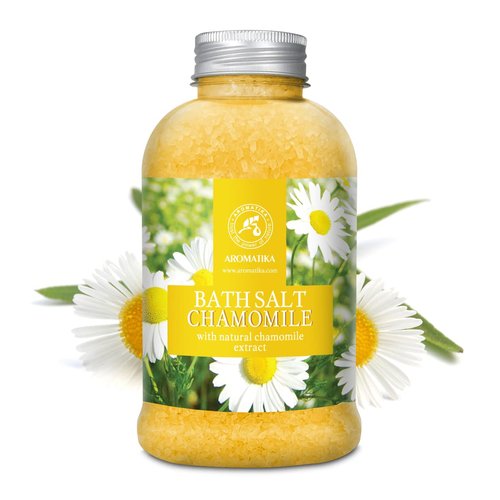 Bath Sea Salt Chamomile 21.16 Oz (600g) - Bath Salts with Natural Chamomile Extract for Bath Soak - Relaxing Bath - Body Care - Muscle Relaxation - Aromatherapy Bath Salts - Herb Bath Salt