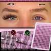 FANXITON Wispy DIY Lash Extension Kit Natural Lash Clusters C Curl Individual Lashes Lash Clusters Kit Cluster Lashes Lash Bond and Seal and Lash Tweezers for Lash Clusters Kit DIY at Home