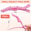 Kipeber 30 Pcs Plastic Alligator Hair Clips, Pink Hair Clips for Styling Sectioning, Professional Hair Styling Clips for Women with Wide Teeth & Double-Hinged Design