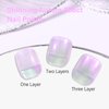 COSMOO Pink Shimmer Air Dry Nail Polish, Shimmer Iridescent Quick Dry Nail Lacquer for Nail Art Varnish-10ml