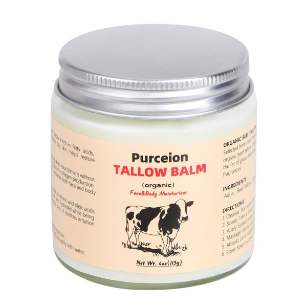 Beef Tallow for Skin (4 Oz), Whipped Grass-Fed Beef Tallow Moisturizer for Deep Hydration, Beef Tallow for Face, and Nourishing Tallow Face Moisturizer for Skin Care.
