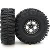 HOBBYSOUL 1.9 Beadlock Wheels Black Rims & Soft Sticky 1.9 Mud Slingers Tires 120mm for 1/10 Rock Crawler Axial SCX10 Capra Traxxas TRX4 Redcat Gen8, (4-Pack, Assembled)