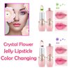 BINGBRUSH 2Pcs Color Changing Lipstick,Pink Crystal Flower Jelly PH Mood Long Lasting Labiales Lip Care Moisturizer Lip Balm Korean Magic Lip Gloss Lip Tinted Stain Makeup Set for Women