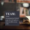Inspirational Team Noun Office Decor Desk Decor Wooden Box Sign Rustic Black Wood Block Plaque Box Sign for Home Office Desk Shelf Table Decoration Coworker Gift Team Definition Teamwork Sign