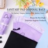 Sanitary Disposal Bags Pack of 100,Sanitary Pad Disposal Bags 7x12inches Purple Opaque Feminine Hygiene Disposal Bags with Storage Bag Sanitary Trash Bags for Tampons,Sanitary Liners