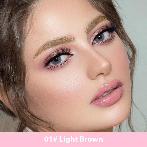 2pcs Dark & Light Brown Magic Microblading Eyebrow Pencils with 4 Brushes Micro-fork Tip Precision Applicator, Single-ended Eyebrow Brush, Waterproof and Long-lasting, Eyebrow Pencils for Women, 01+02